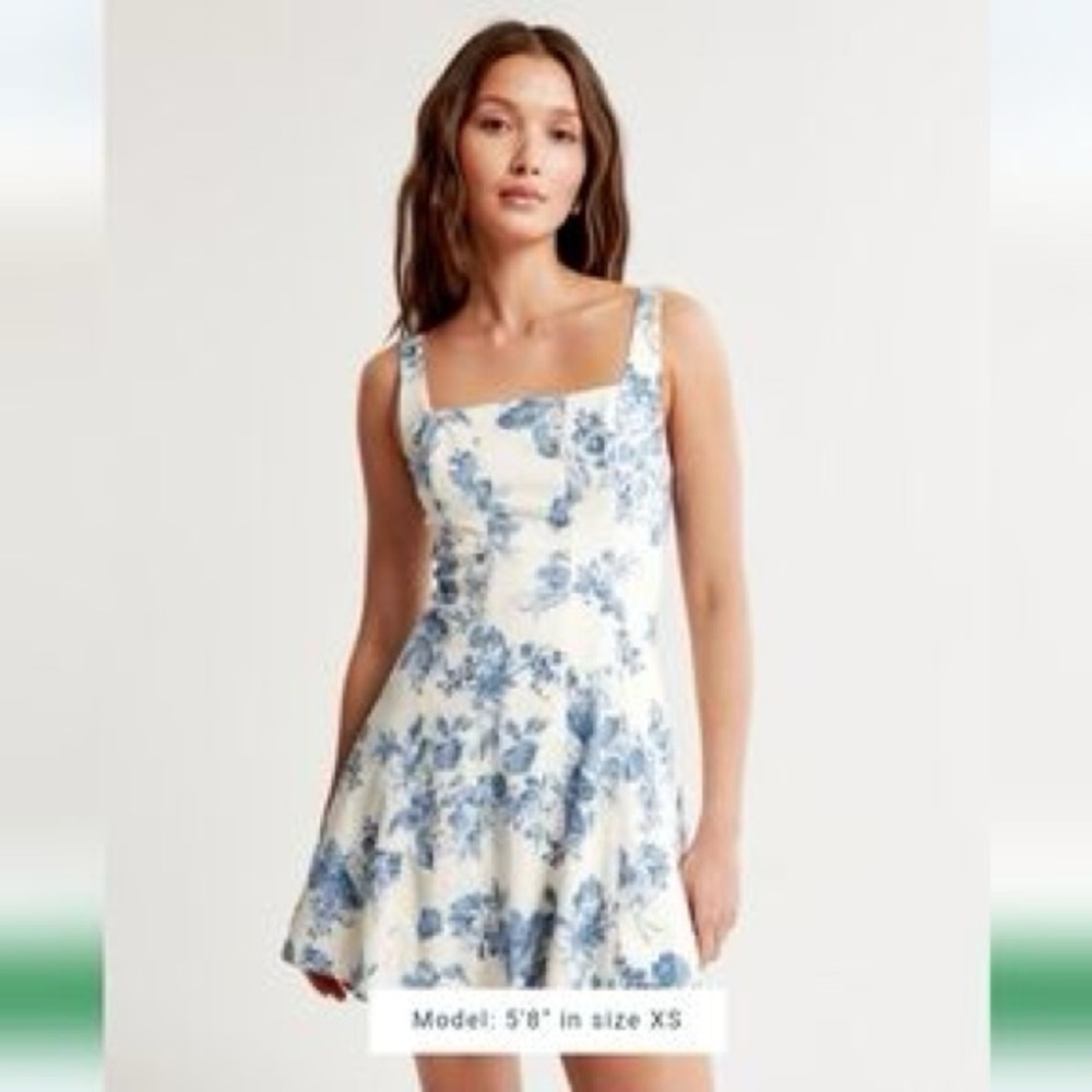 Abercrombie and fitch Floral Blue and White mini Dress